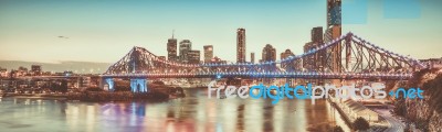 Iconic Story Bridge In Brisbane, Queensland, Australia Stock Photo