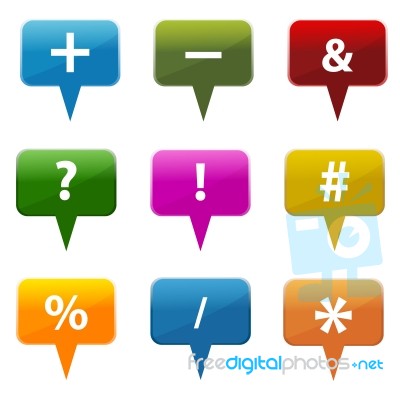 Icons On Dialogue Bubble Stock Image