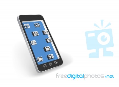 Icons On The Smartphone Screen Stock Image