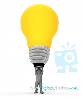 Idea Character Represents Power Source And Concept 3d Rendering Stock Image