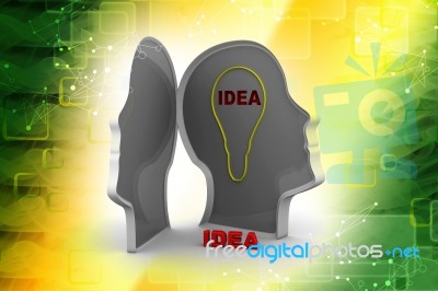 Idea Concept With Human Head Stock Image