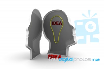 Idea Concept With Human Head Stock Image