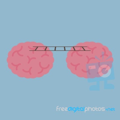 Idea Connect Together With Brain And Ladder Stock Image