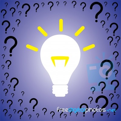 Idea Light Bulb With Question Mark Stock Image