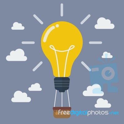 Idea Lightbulb Balloon Stock Image