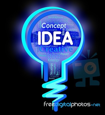 Idea Lightbulb Represents Think Choices And Inventions Stock Image