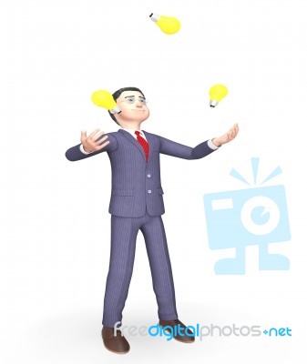 Idea Lightbulbs Indicates Business Person And Ability 3d Renderi… Stock Image