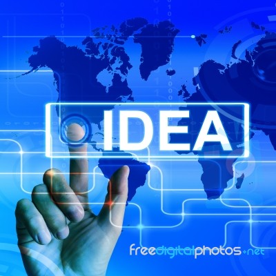 Idea Map Displays Worldwide Concept Thought Or Ideas Stock Image