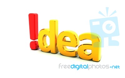 Idea Text With Exclamation Stock Image