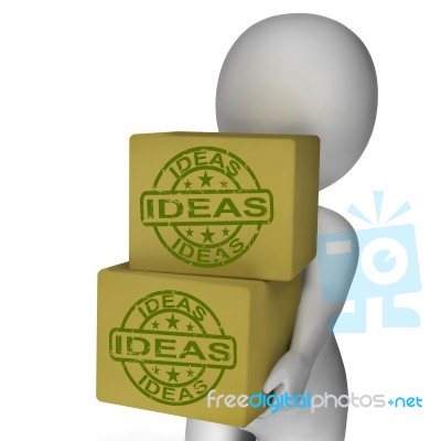 Ideas Boxes Show Innovation Thinking And Concepts Stock Image