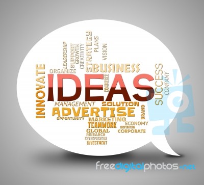 Ideas Bubble Shows Creativity Concept And Think Stock Image