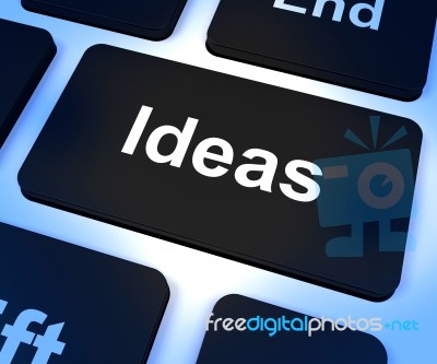 Ideas Computer Key Showing Concepts Or Creativity Stock Image