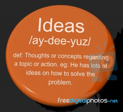 Ideas Definition Button Stock Image