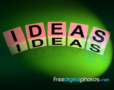 Ideas Dice Mean Thoughts Thinking And Perception Stock Image