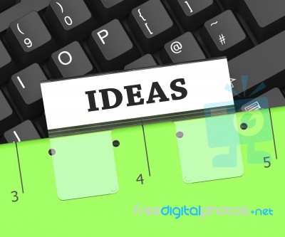 Ideas File Indicates Thoughts Document And Creative 3d Rendering… Stock Image