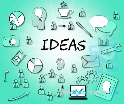 Ideas Icons Means Choices Choose And Think Stock Image