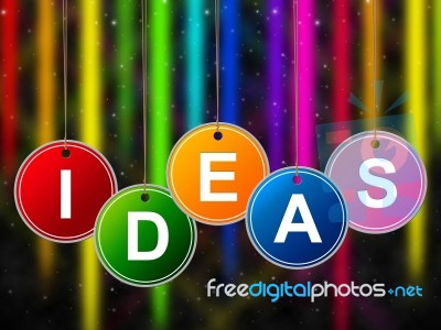 Ideas Kids Represents Creativity Child And Youngsters Stock Image