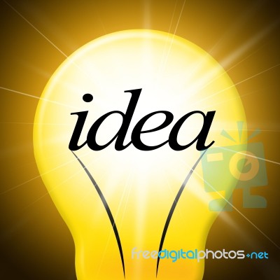 Ideas Lightbulb Represents Creative Conception And Concepts Stock Image