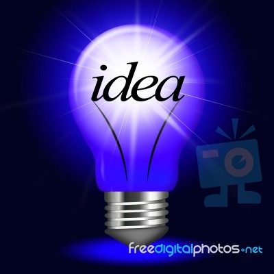 Ideas Lightbulb Shows Thoughts Creativity And Invention Stock Image