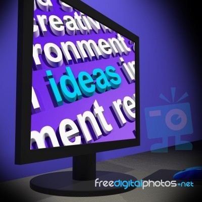 Ideas On Monitor Showing New Inventions S Stock Image