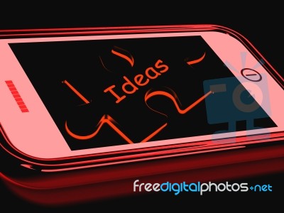 Ideas Smartphone Shows Inspiration Thoughts And Concepts Stock Image