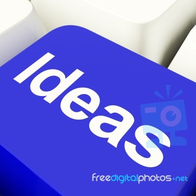 Ideas Text Computer Key Stock Image