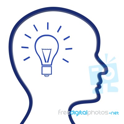 Ideas Think Shows Invention Innovation And Reflecting Stock Image