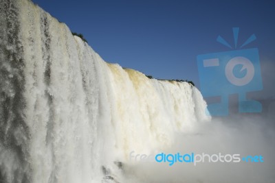 Iguazu Waterfalls On The Brazilian Stock Photo