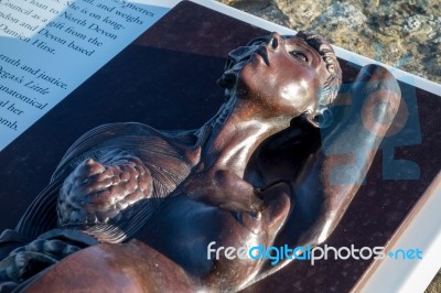 Ilfracombe, Devon/uk - October 19 : View Of Damien Hirst's Verit… Stock Photo