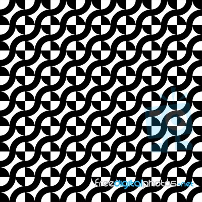 Illusion Curve Line Circle Seamless Pattern Stock Image