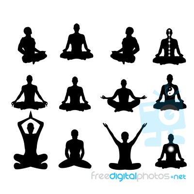  Illustration Basic Meditation Poses Stock Image