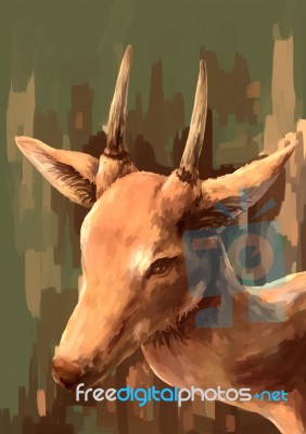 Illustration Digital Painting Animal Deer Stock Image