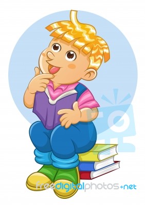 Illustration Of An Isolated Child Thinking Stock Image