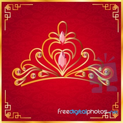Illustration Of Crown And Red Background Stock Image