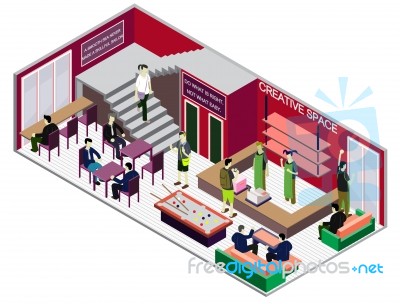 Illustration Of Info Graphic Interior  Room Concept Stock Image