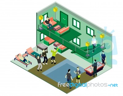 Illustration Of Info Graphic Interior  Room Concept Stock Image