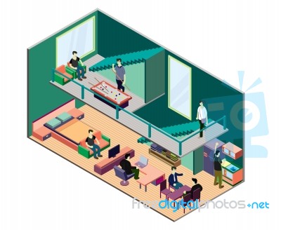 Illustration Of Info Graphic Interior  Room Concept Stock Image