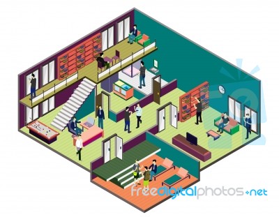 Illustration Of Info Graphic Interior  Room Concept Stock Image