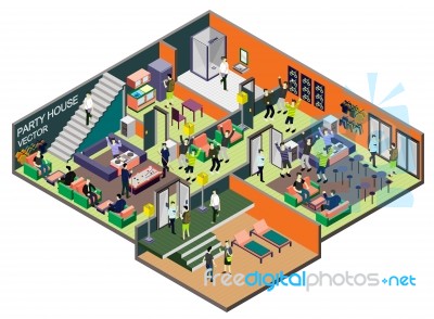 Illustration Of Info Graphic Interior  Room Concept Stock Image