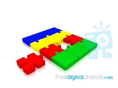 Illustration Of Piece Of Jigsaw Puzzle Showing Business Content Stock Image