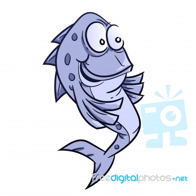 Illustration Smile Fish Cartoon - Illustration Stock Image