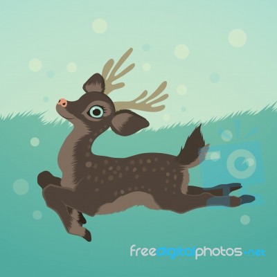 Illustration With Deer Stock Image