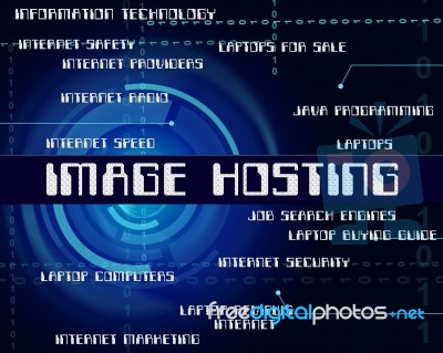 Image Hosting Representing Photo Text And Pic Stock Image