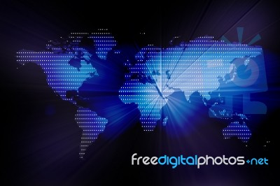 Image Of A Digital  World Map Stock Image