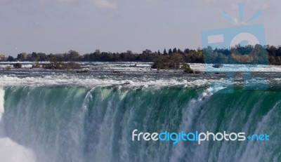 Image Of A Powerful Niagara Waterfall In Autumn Stock Photo