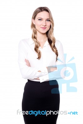 Image Of Corporate Lady, Posing Stock Photo