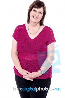 Image Of Elder Woman In Pretty Costume Stock Photo