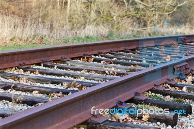 Image With The Old Rusty Rail Road Stock Photo