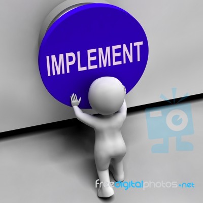 Implement Button Means Do Apply Or Execution Stock Image