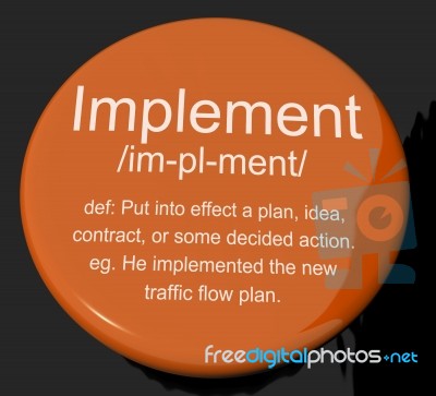 Implement Definition Button Stock Image